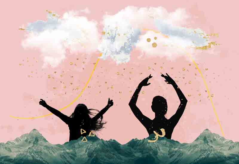 Dancing in the rain hipster art