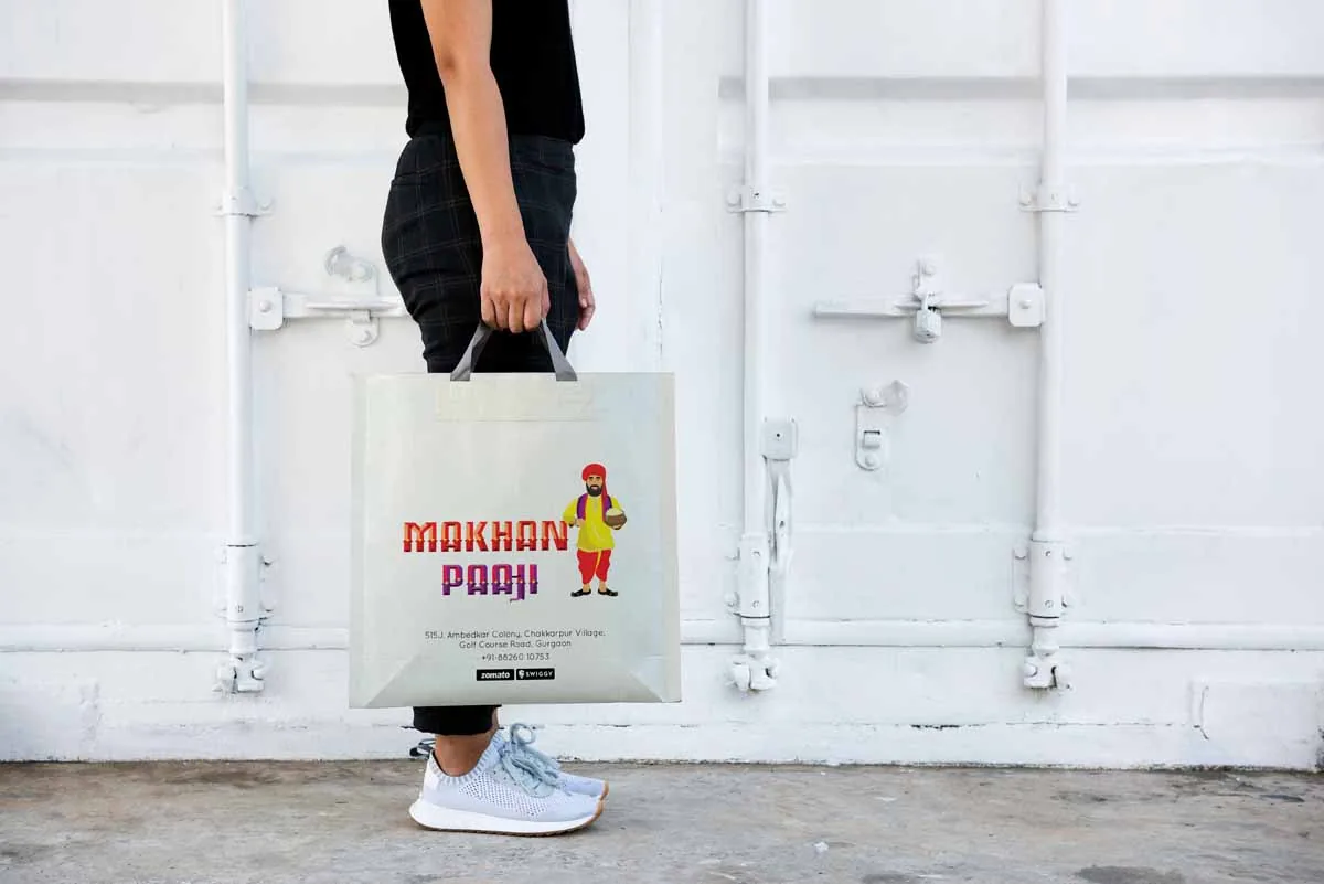 Design space on blank paper bag