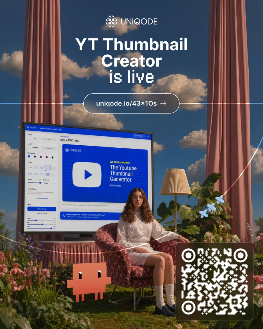 YT Thumbnail Creator is live, launch announcement graphic.
