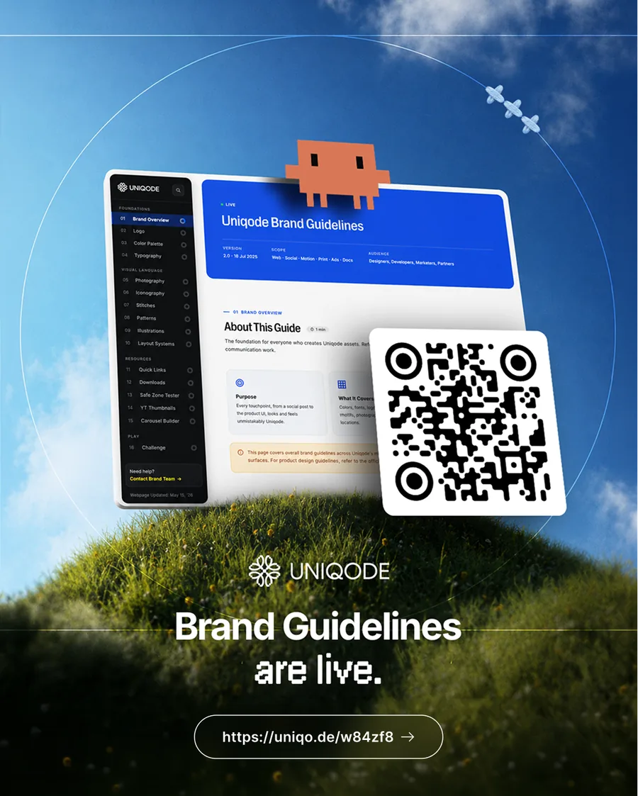 Brand Guidelines are live, launch announcement graphic.