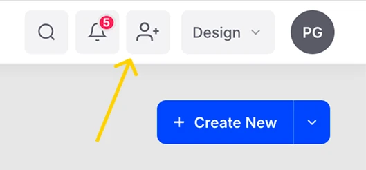 The new topbar invite icon